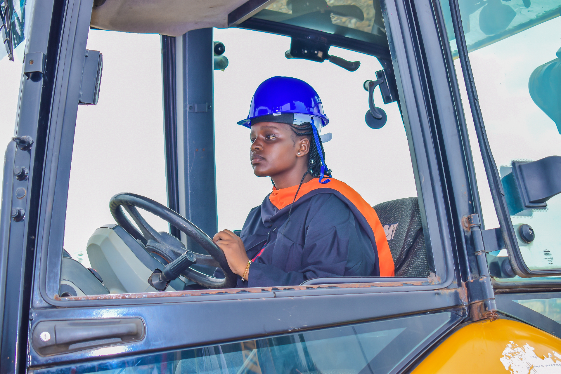 Women operating heavy machinery