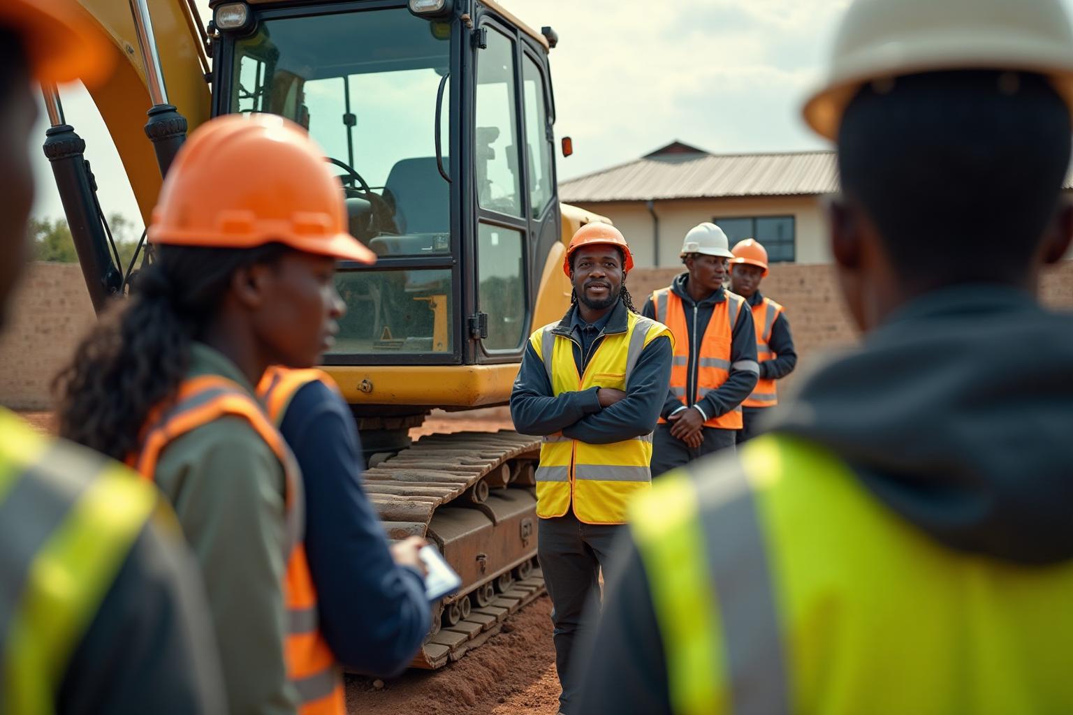 Plant operator training with heavy equipment